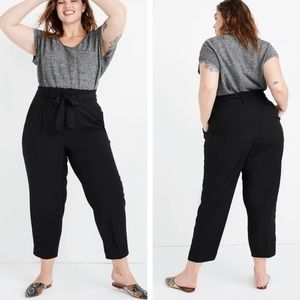 NWT Madewell drapey black paperbag high waist pant